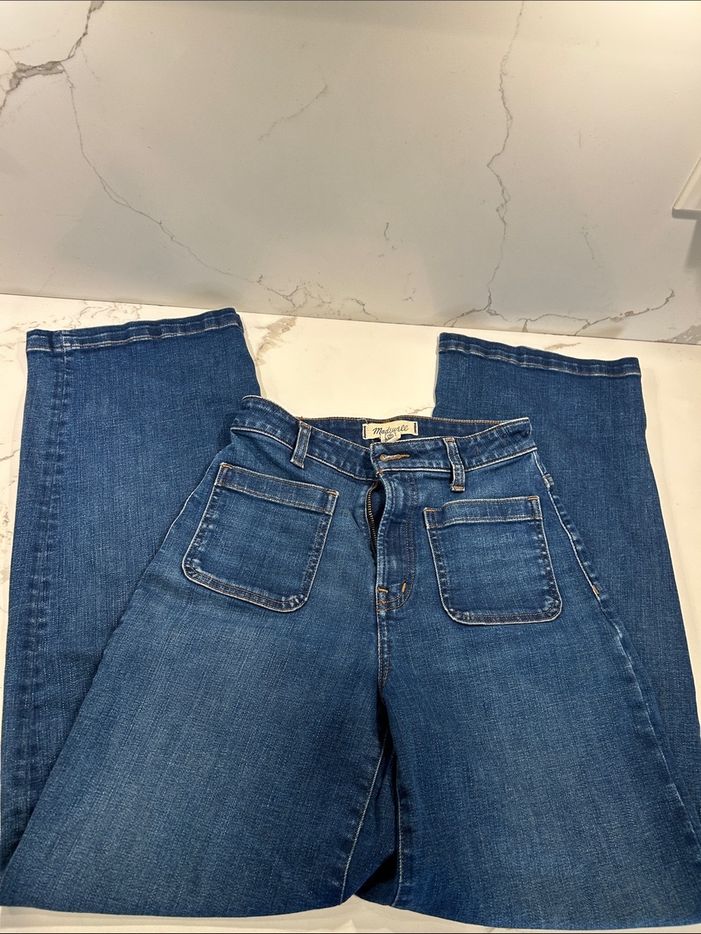 Madewell Indigo Wide-Leg Patch Pocket Jeans